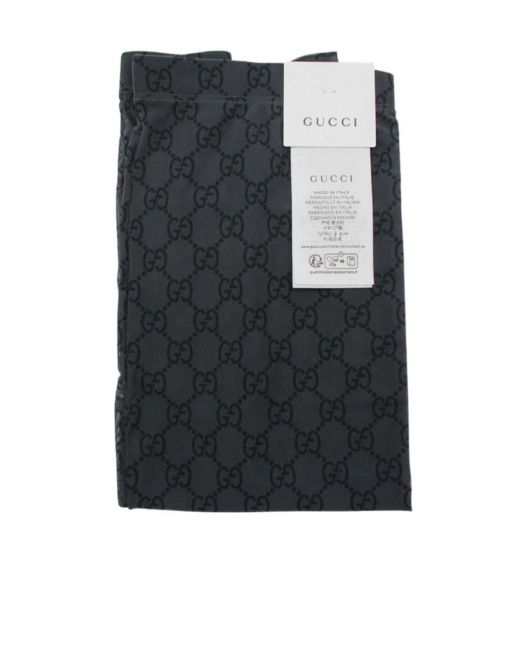 Gucci Black Printed Stretch Tights