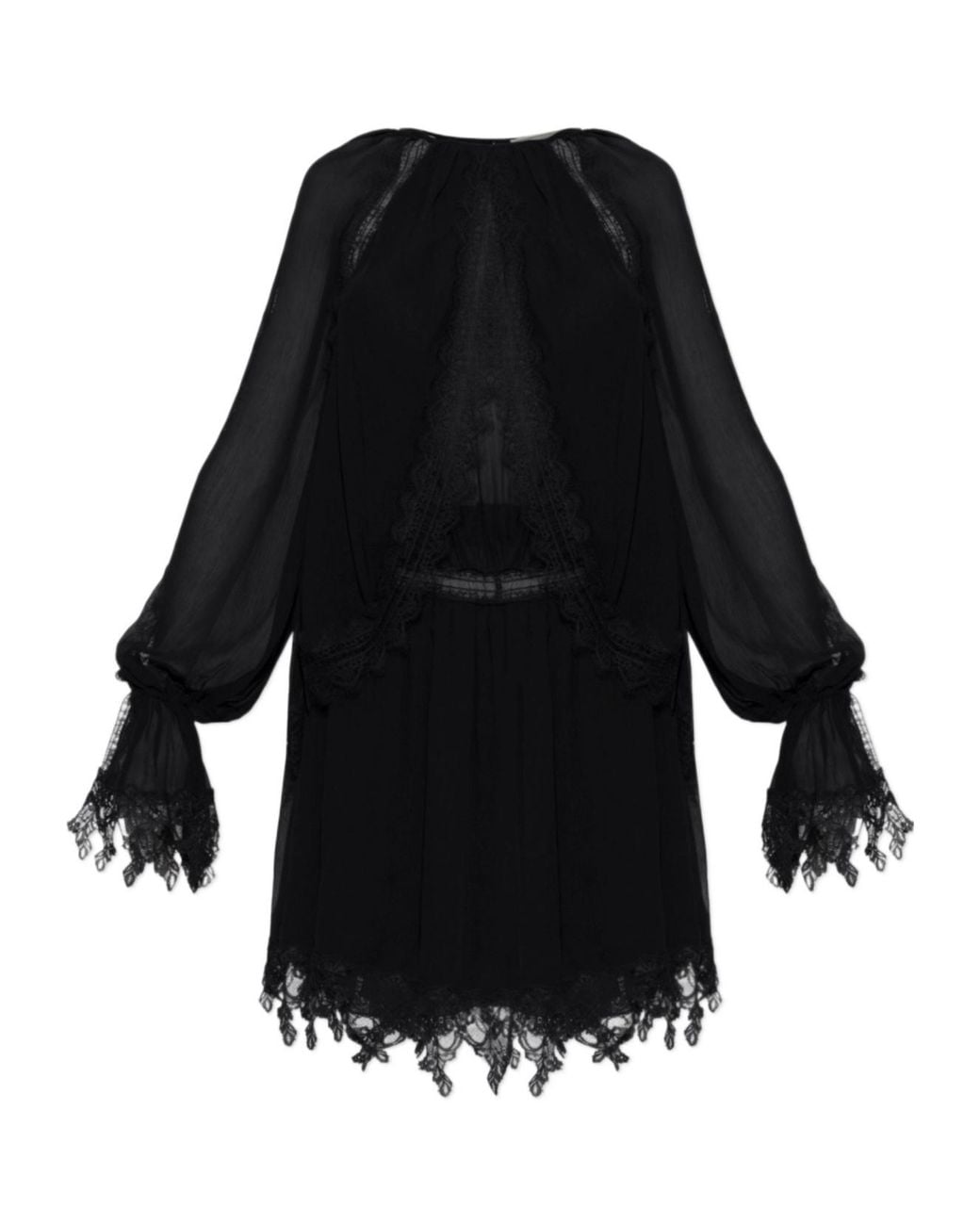 Blumarine Black Lace Patchwork Dress
