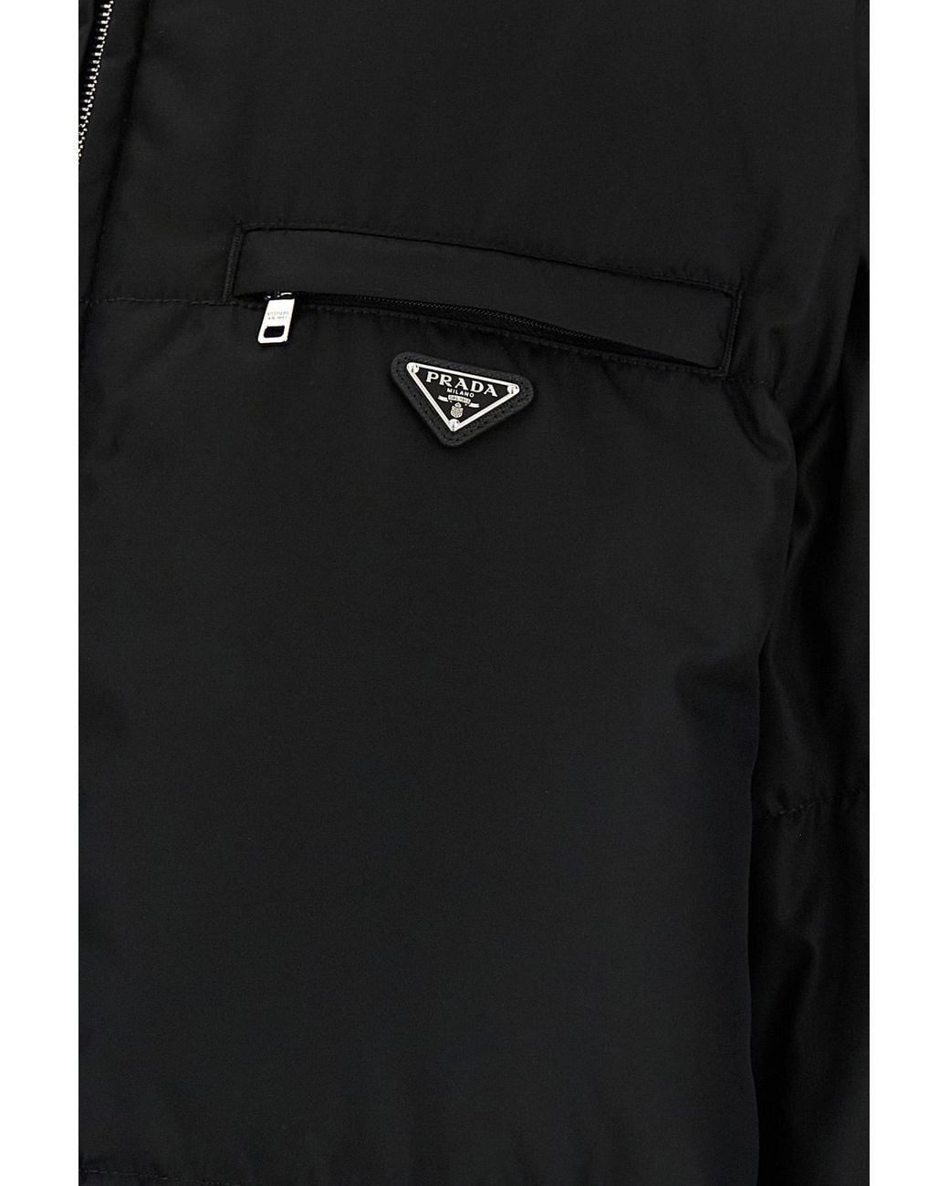 Prada Blue Zip-Up Hooded Puffer Jacket