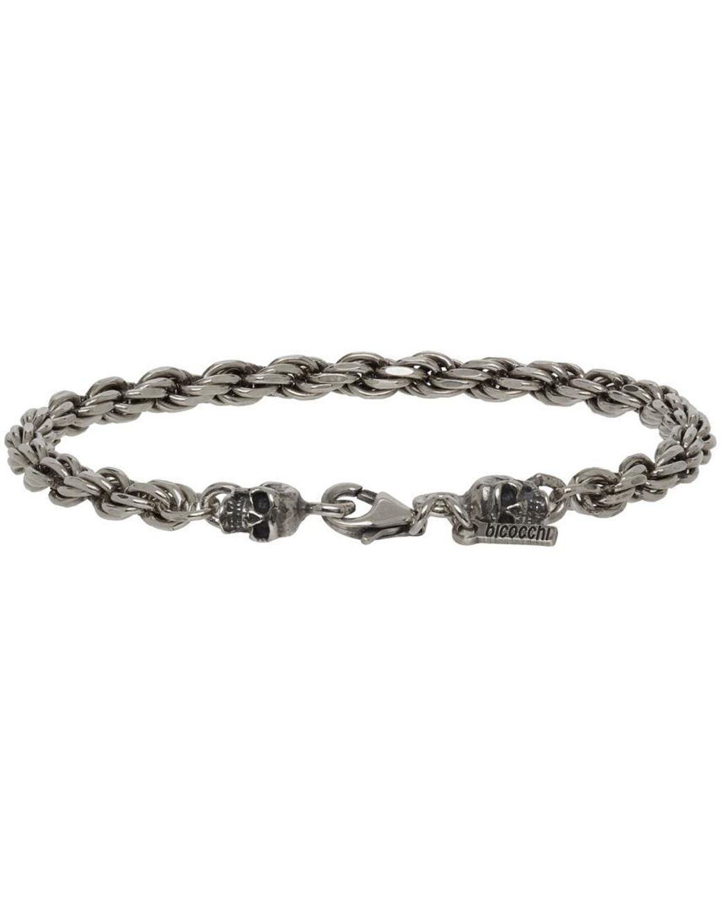 Emanuele Bicocchi White Rope Chain Bracelet for men