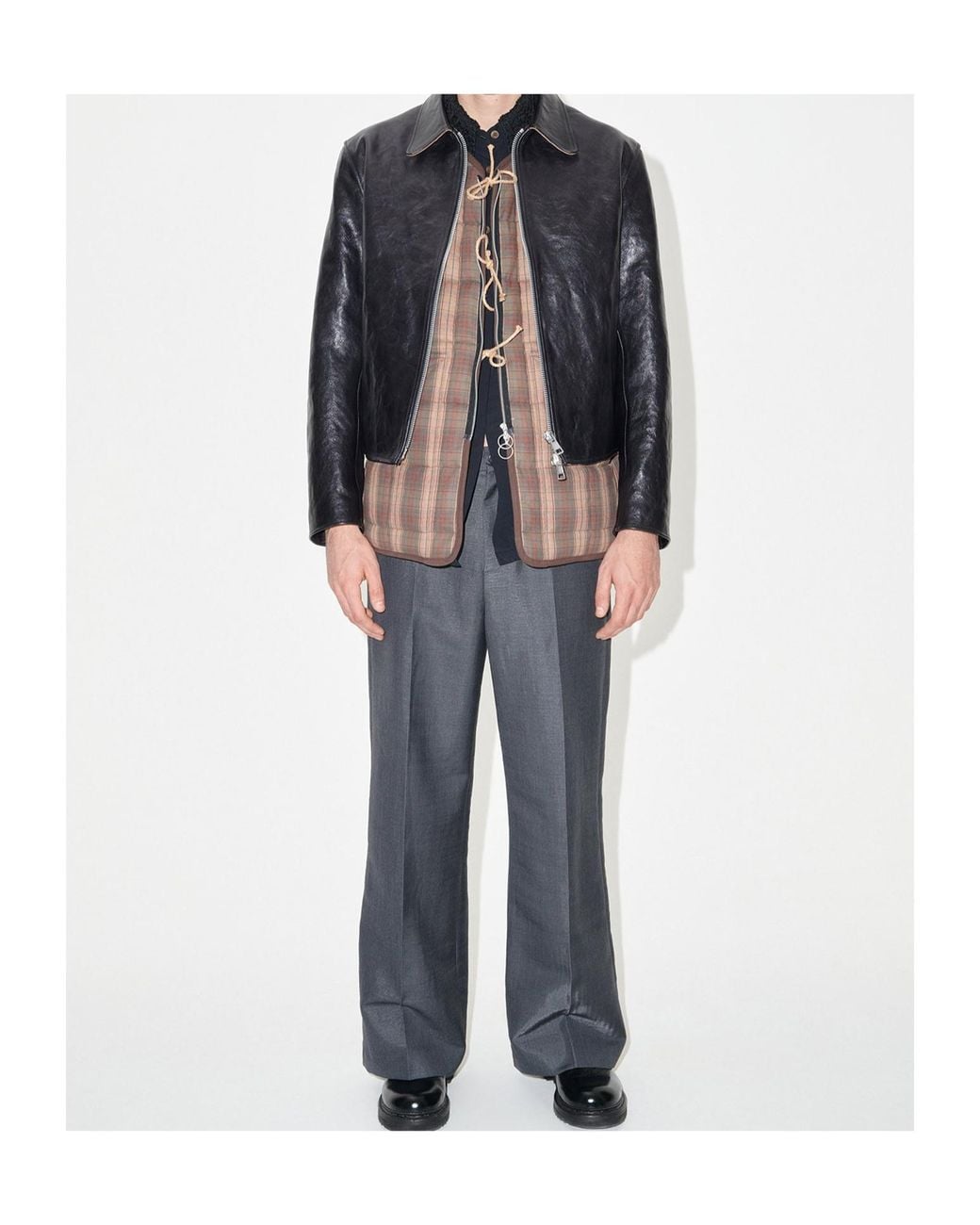 Our Legacy Black Top Dyed Leather Mini Jacket for men