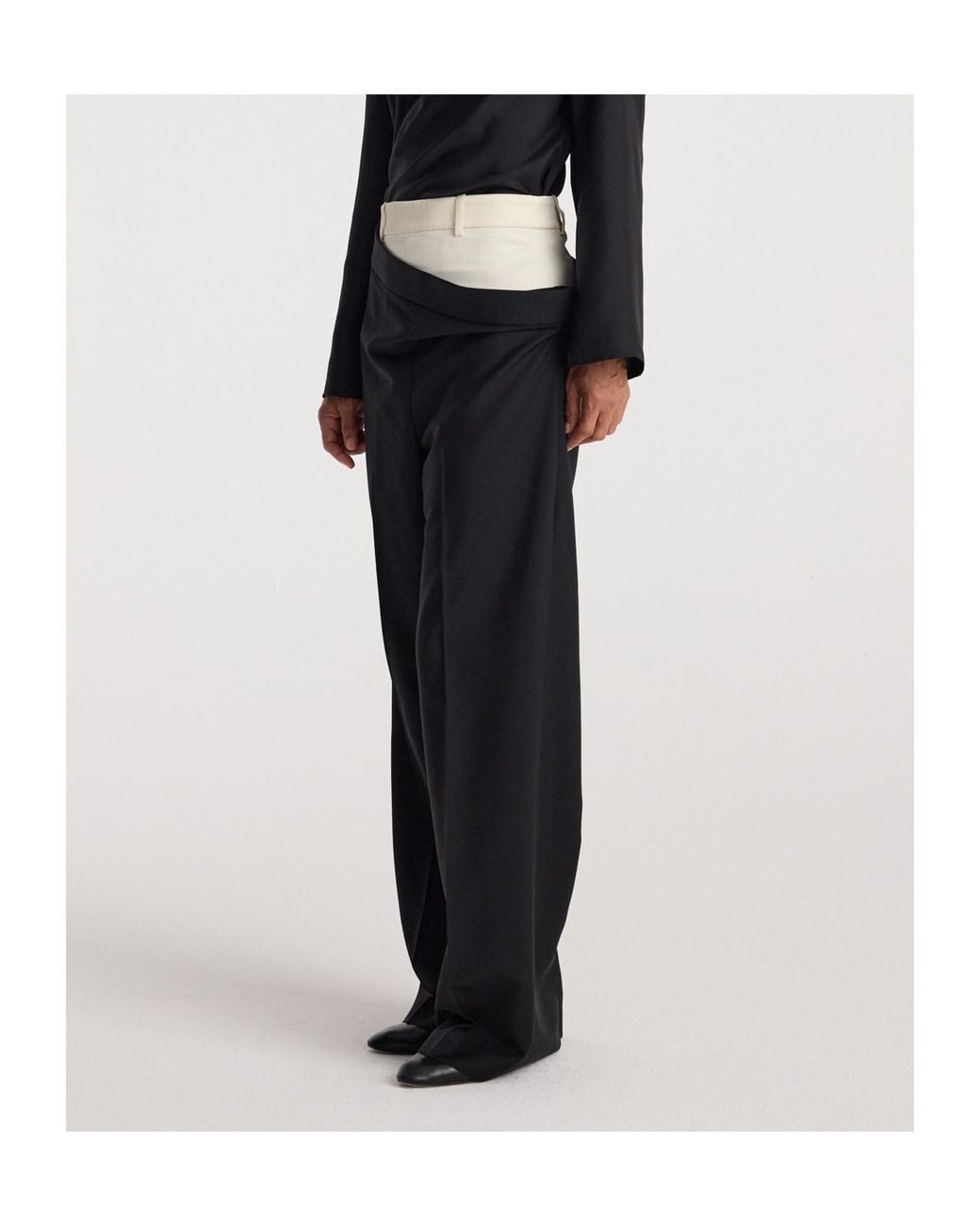 Rohe Black Double Waistband Trousers