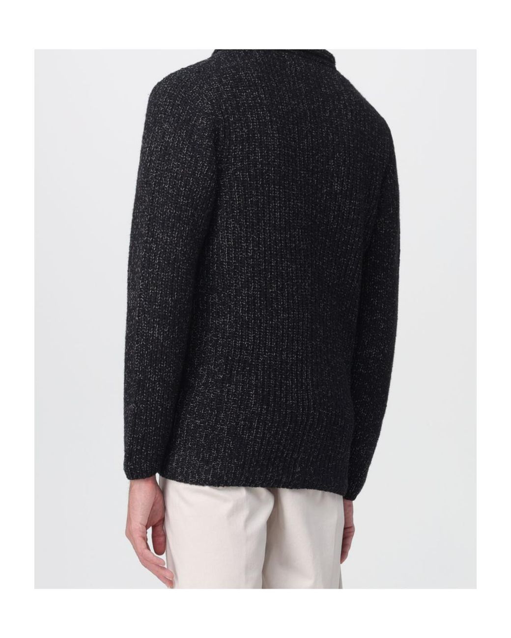 Brunello Cucinelli Black Long-Sleeved Double-Breasted Cardigan for men