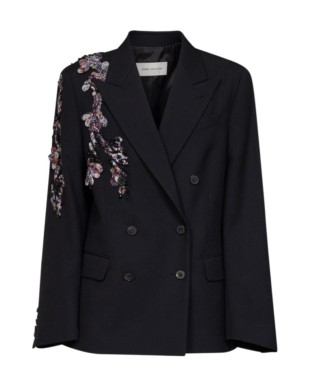 Dries Van Noten Black Double-Breasted Jacket