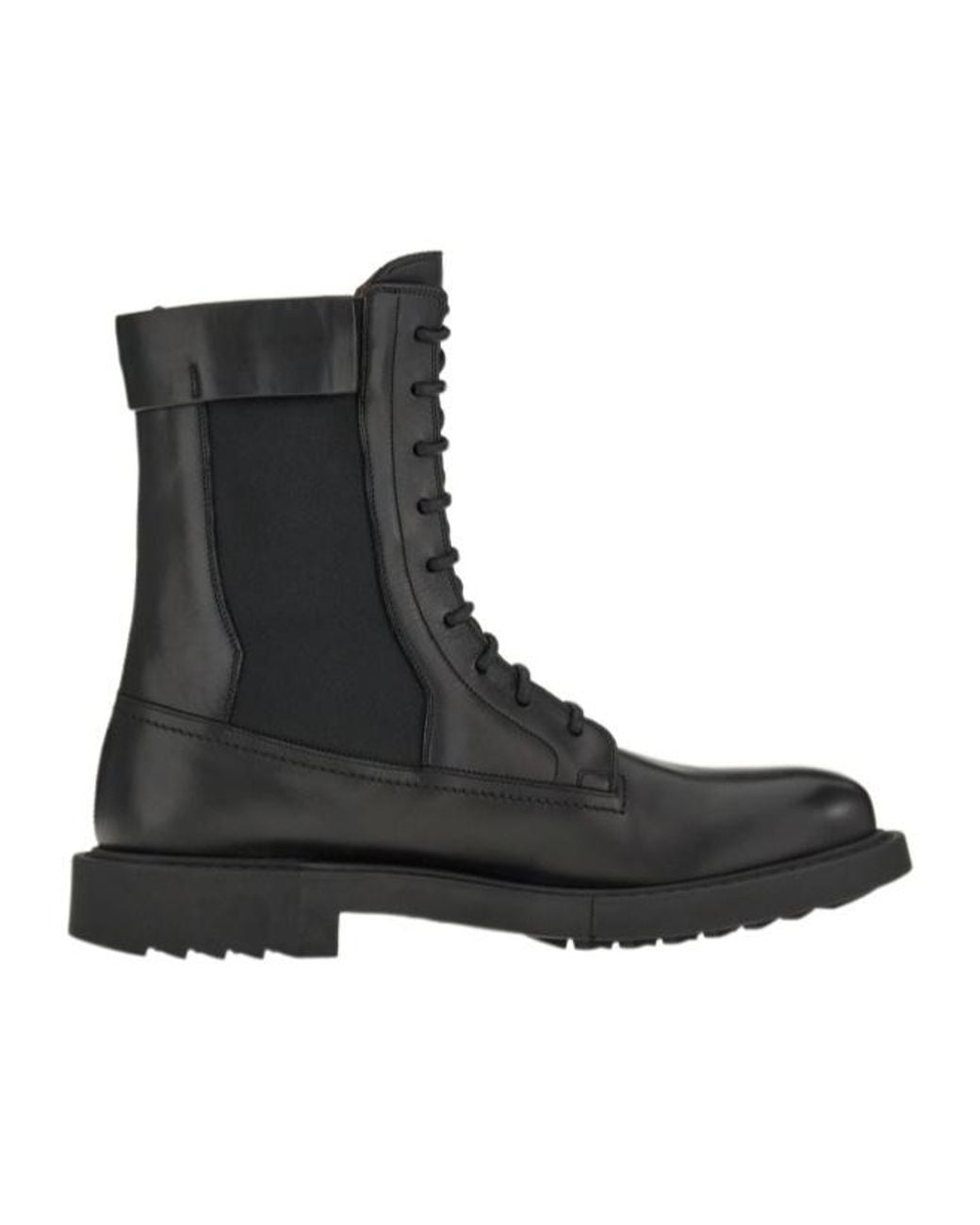 Ferragamo Black Ferragamo Gancini Buckle Lace-Up Combat Boots for men