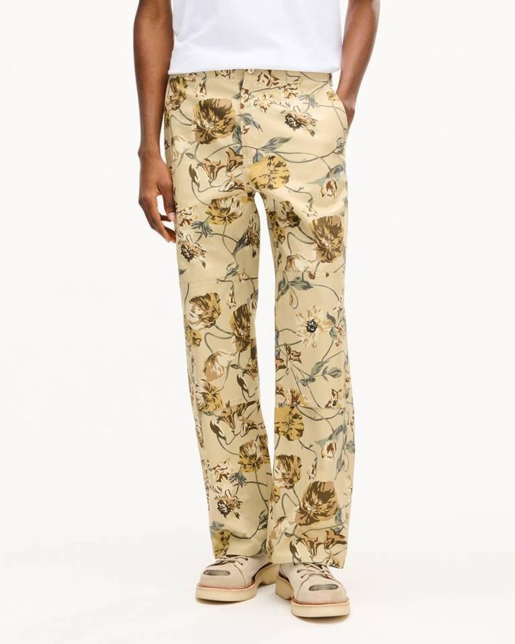 KENZO Natural Floral Wide-Leg Jeans for men