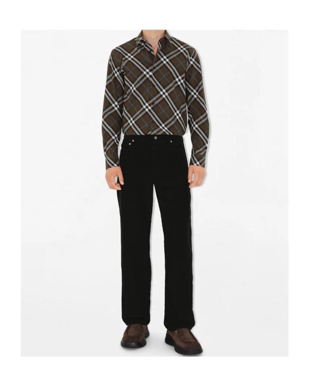 Burberry Gray Check-Pattern Shirt for men
