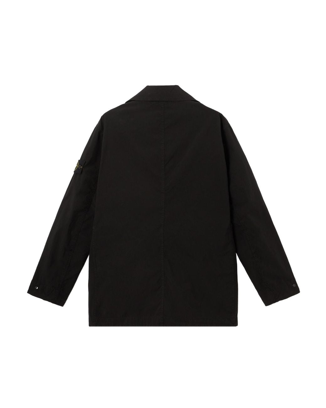 Stone Island Black Short Trench Coat With Matt Appearance And Anti-Drop for men