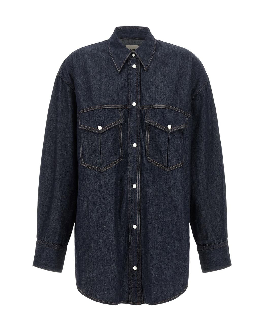 Khaite Blue Long Sleeve Buttoned Shrit