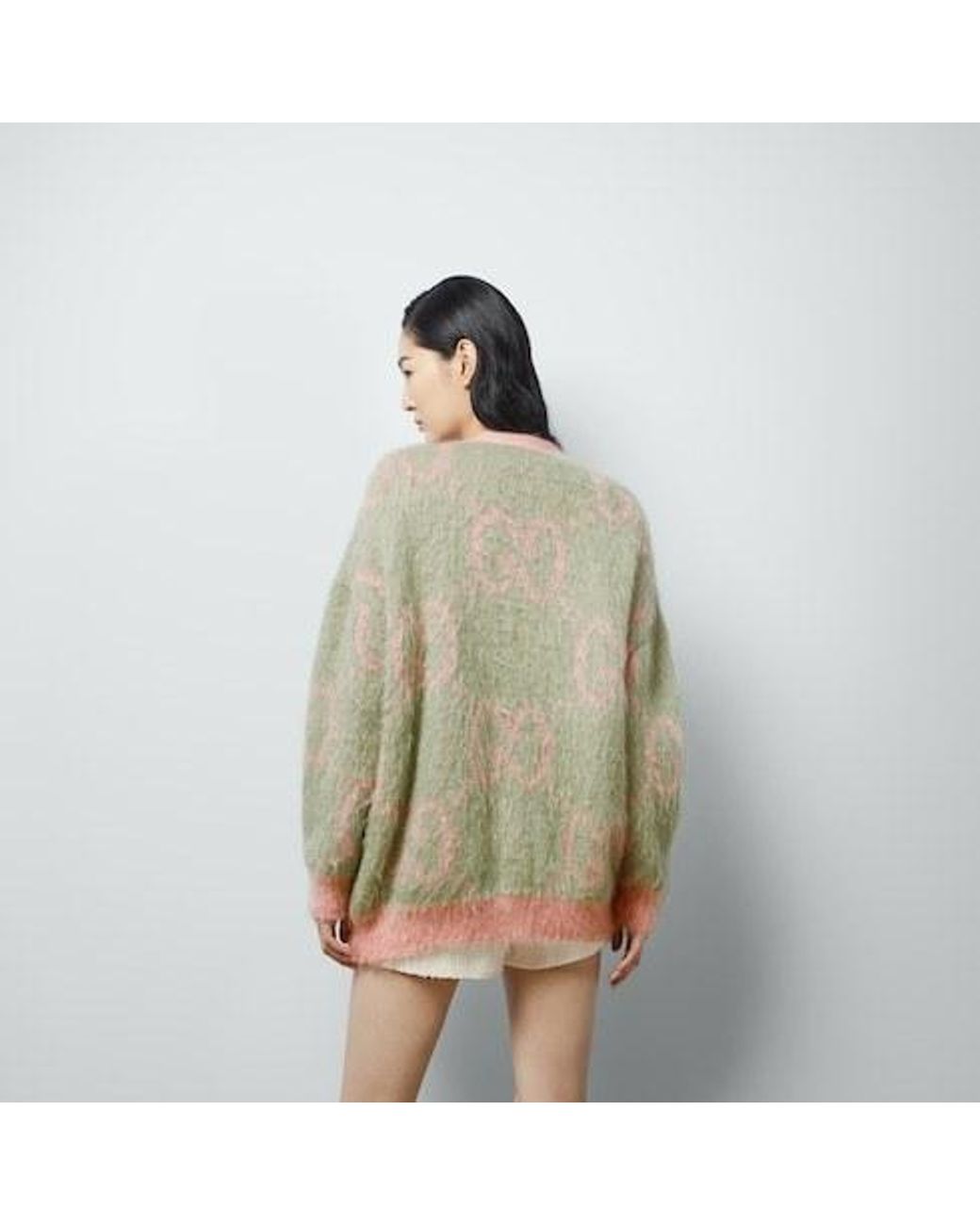 Gucci Gray Reversible Gg Cardigan