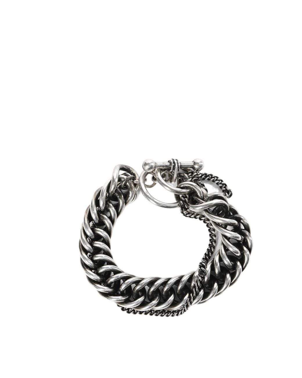 Ann Demeulemeester Metallic Hinna Double Chains Bracelet for men