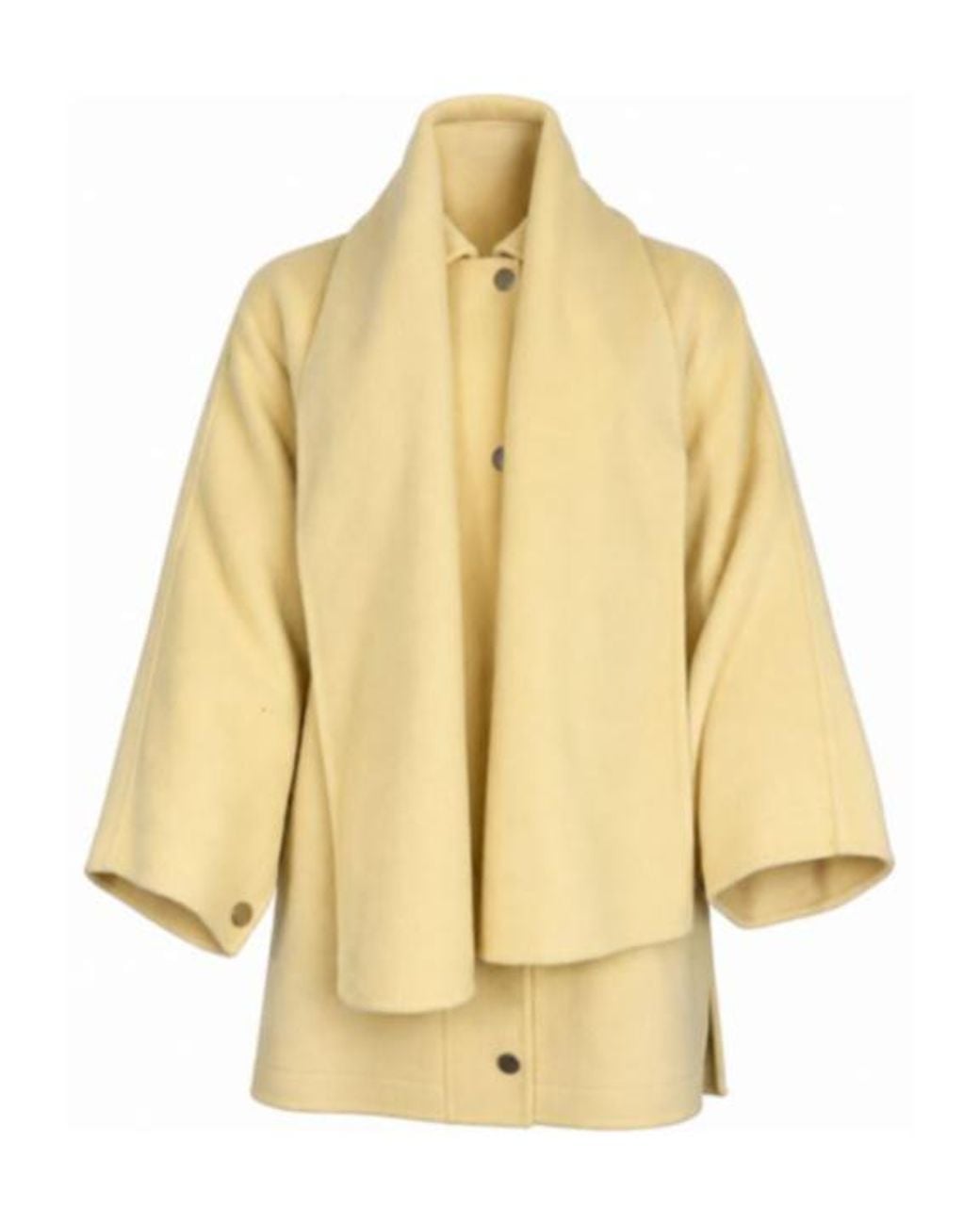 Pinko Natural Double-Layered Button-Up Cape