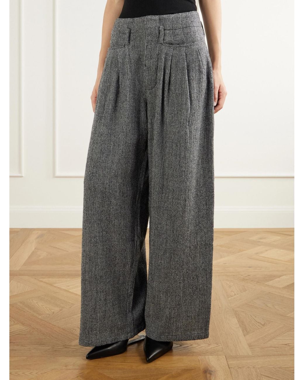 R13 Gray Wool Wide-Leg Pants