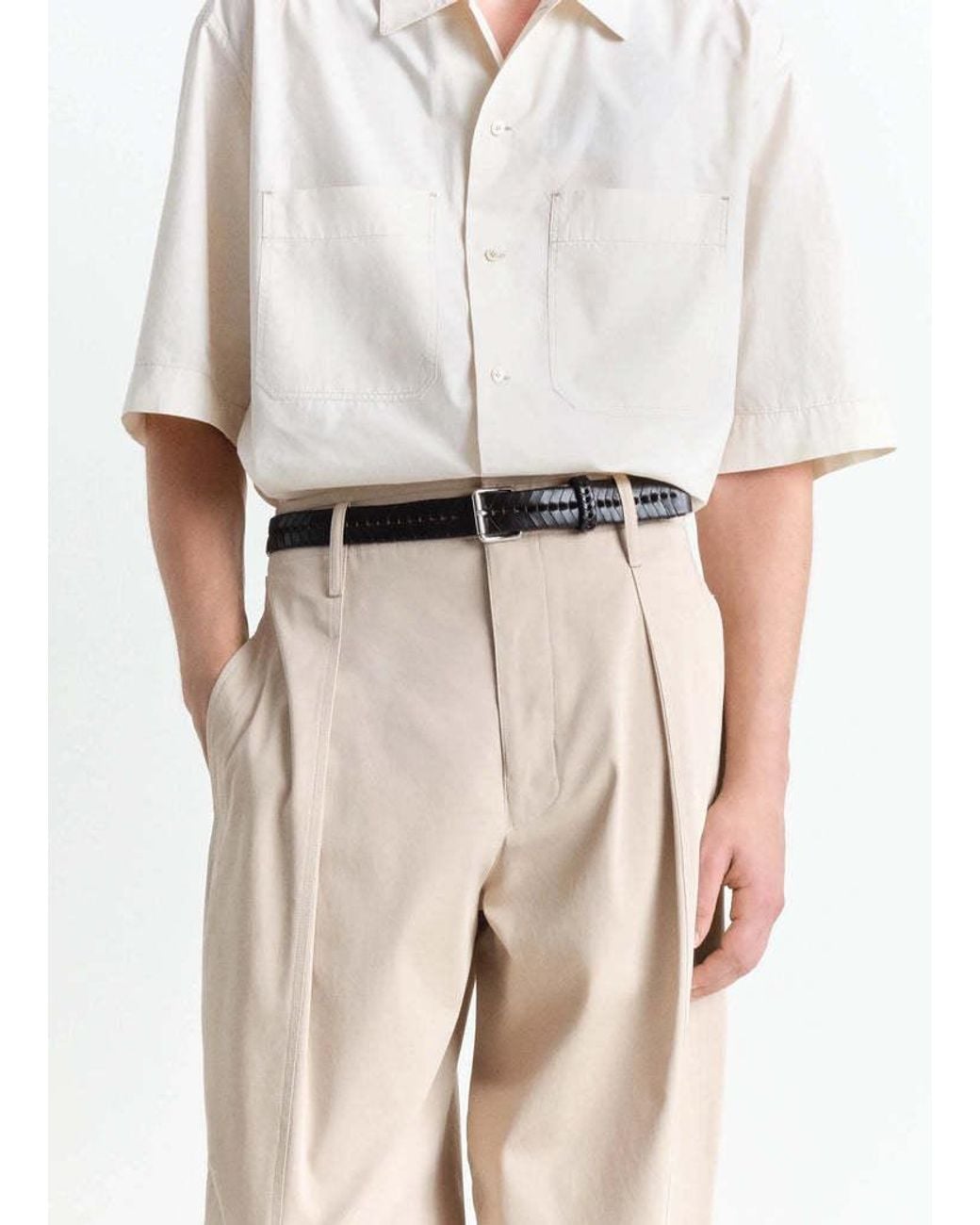Lemaire White Braided Belt for men