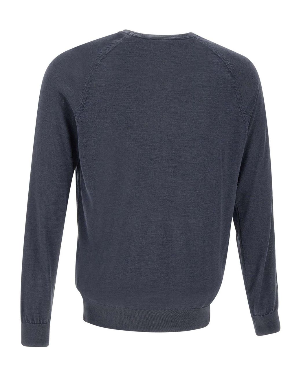 Kangra Cashmere Blue Kangra Crew Neck Knitted Sweater for men