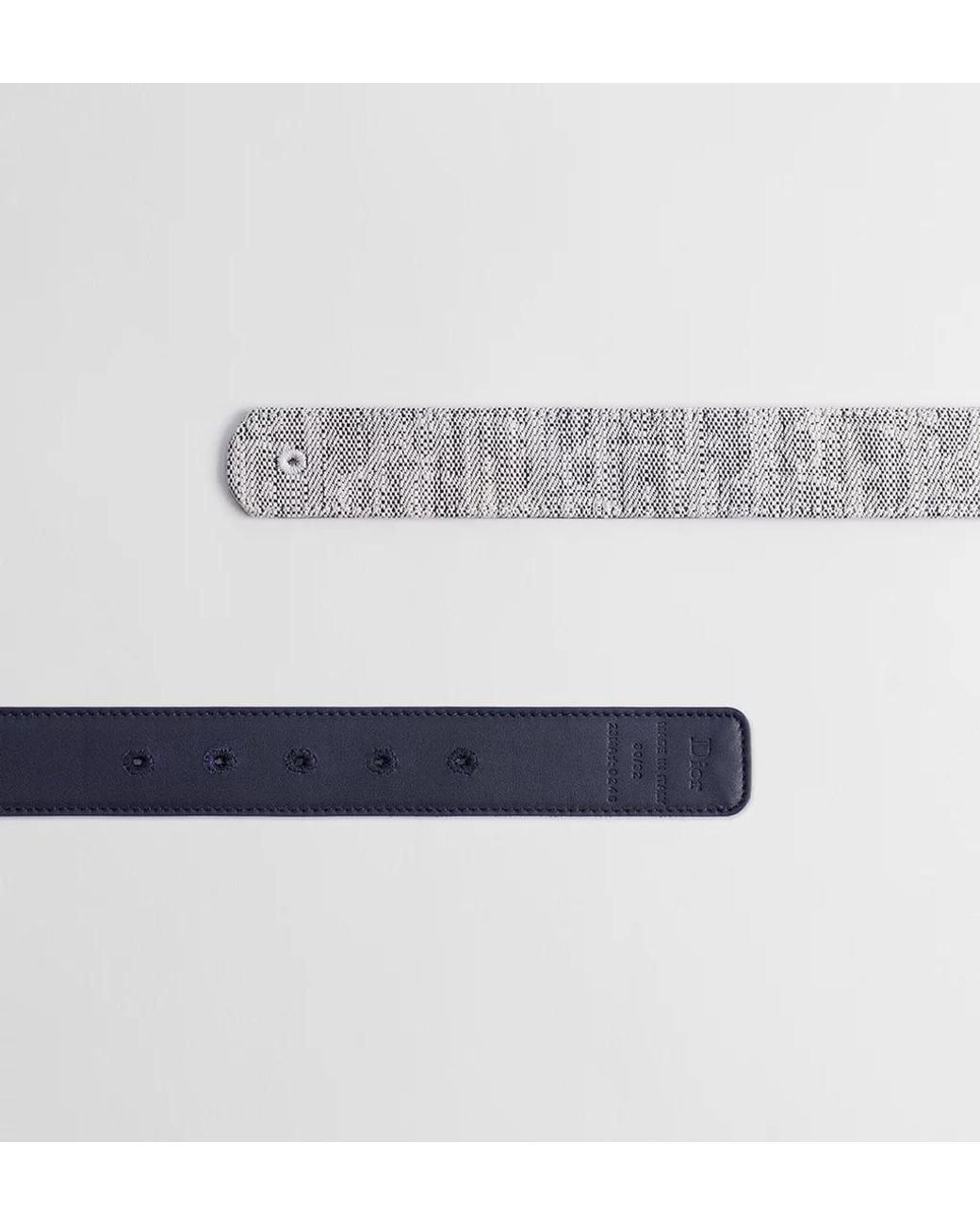 Dior White Iviera Reversible Belt Strap for men