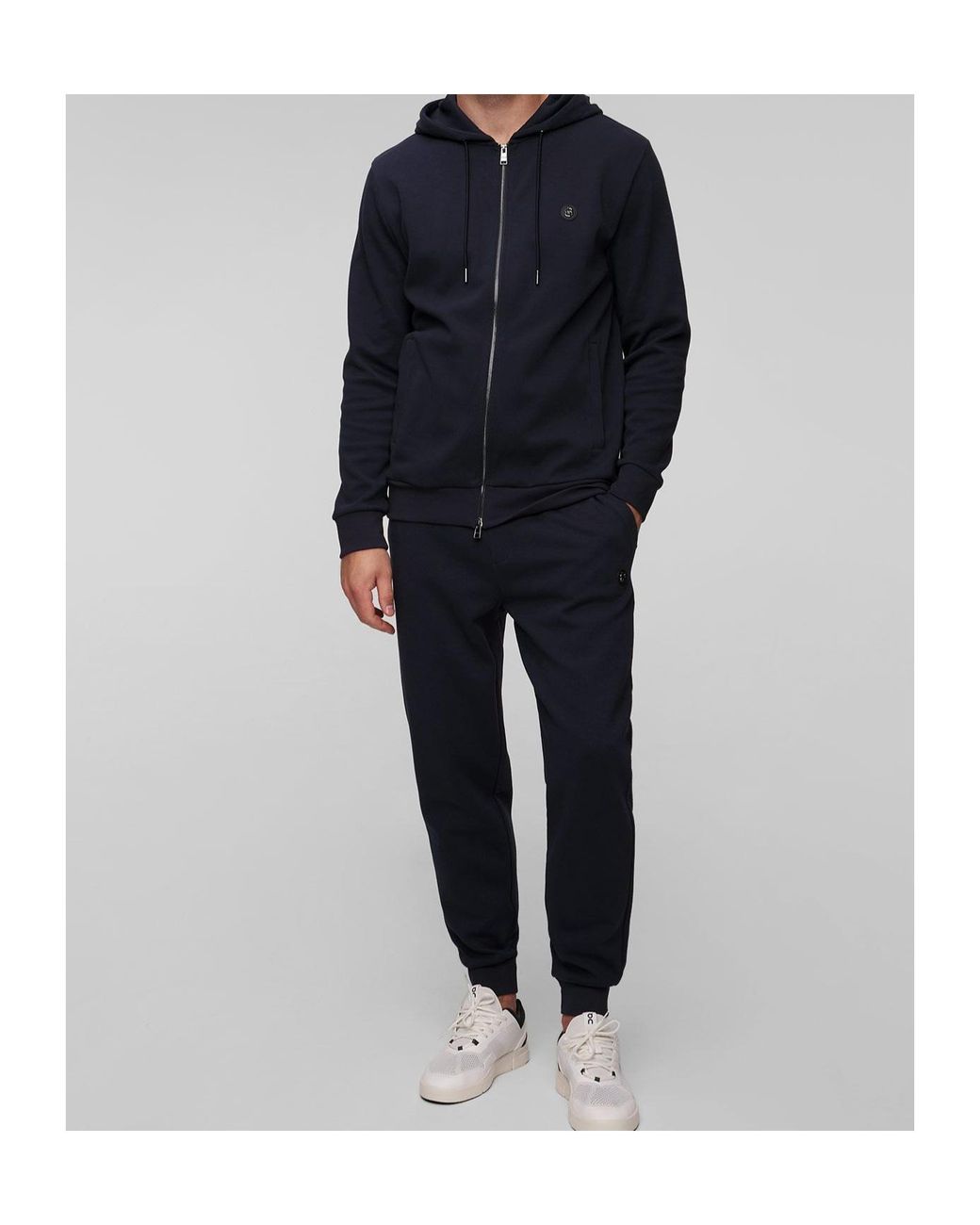 Boss Blue Zip-Up Hoodie Sweater for men