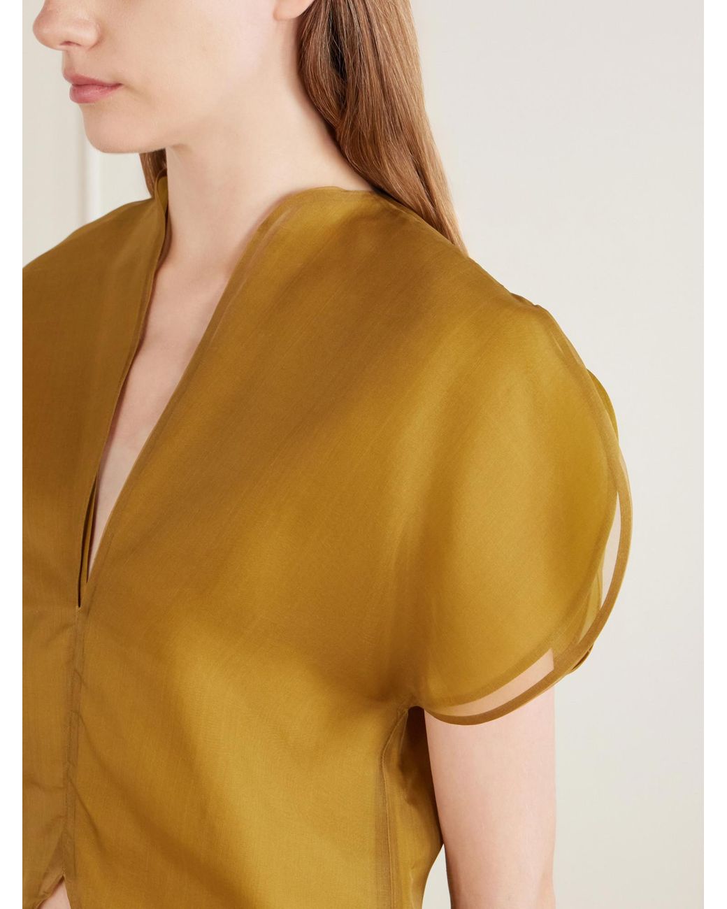 Khaite Yellow Silk Blouse