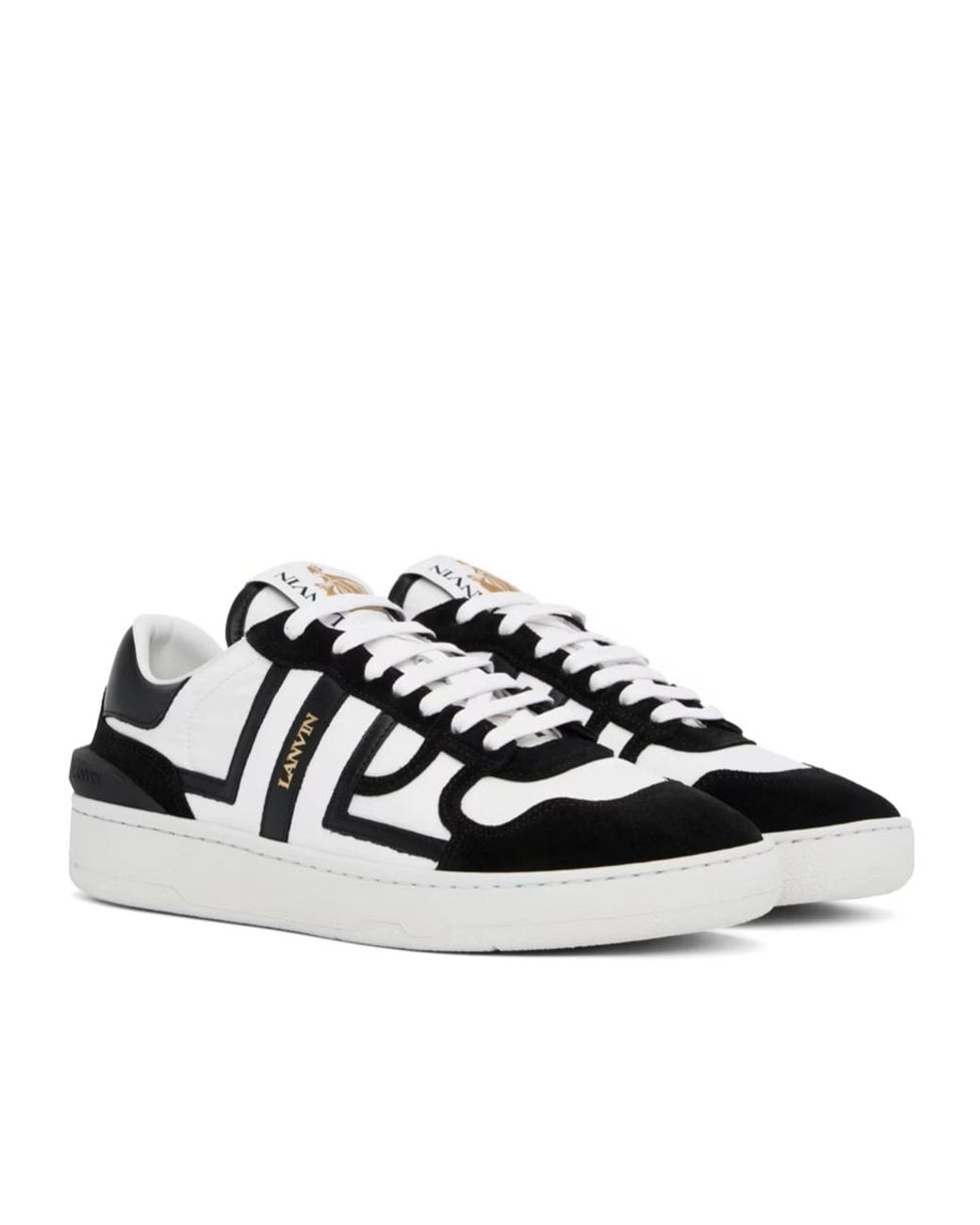 Lanvin Black Clay Mesh Low-Top Sneakers for men