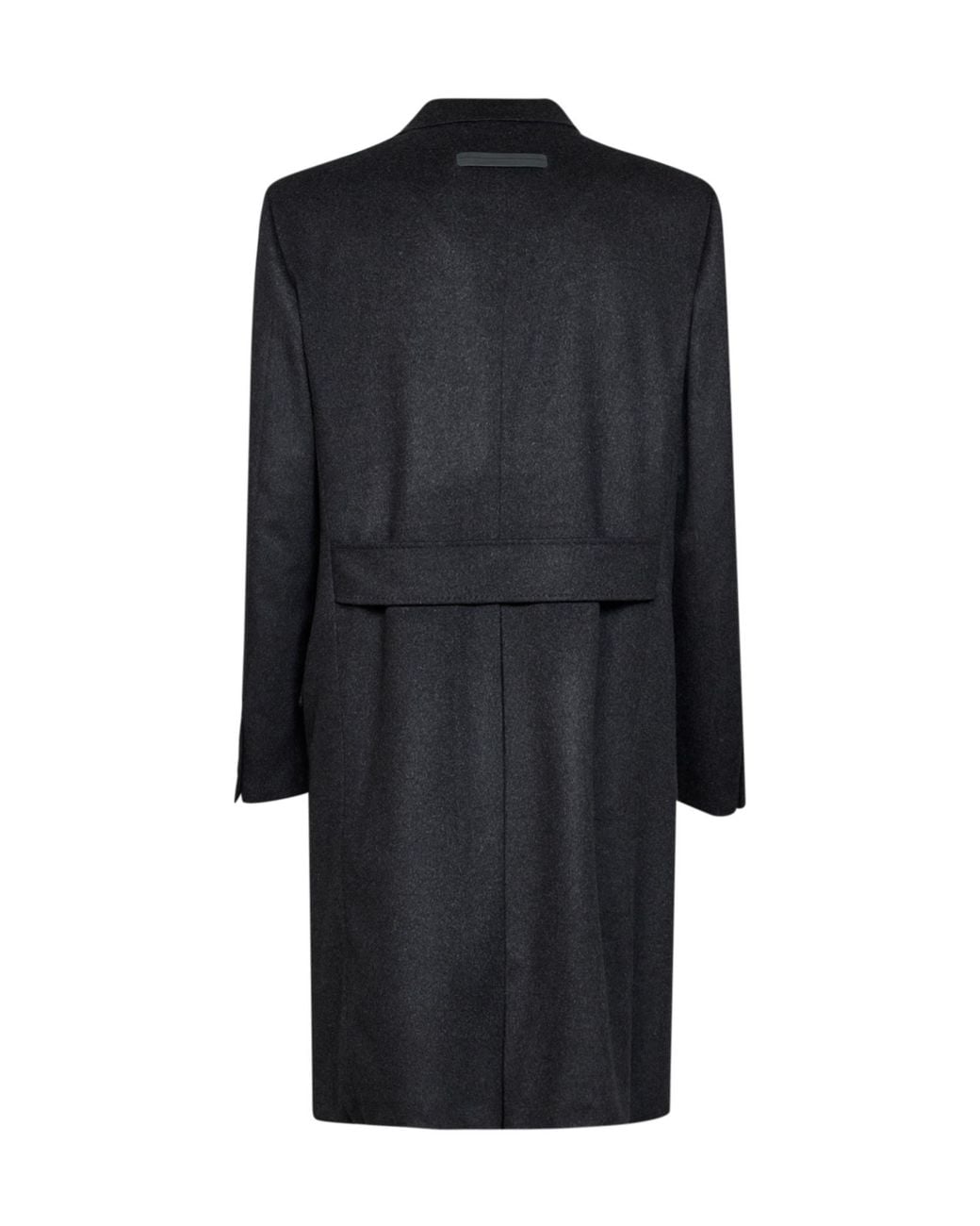 Zegna Black Double-Breasted Peak-Lapel Coat for men