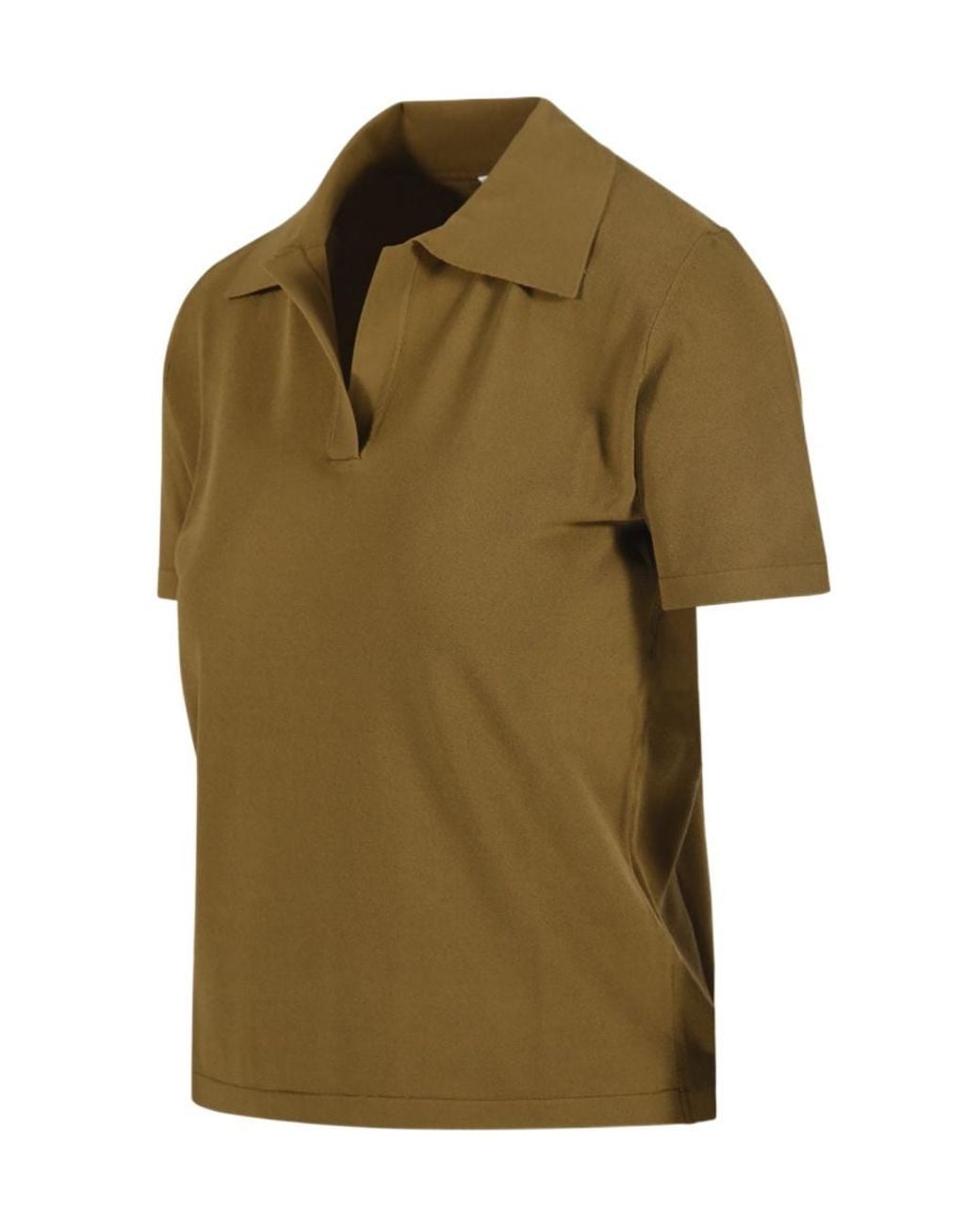 Roberto Collina Green Open Collar Polo Top