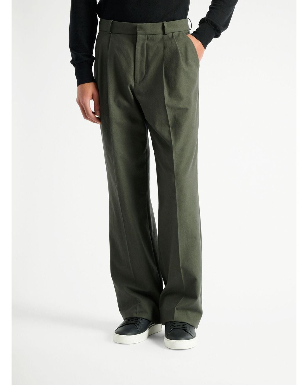 Balmain Gray Cotton Twill Trousers for men