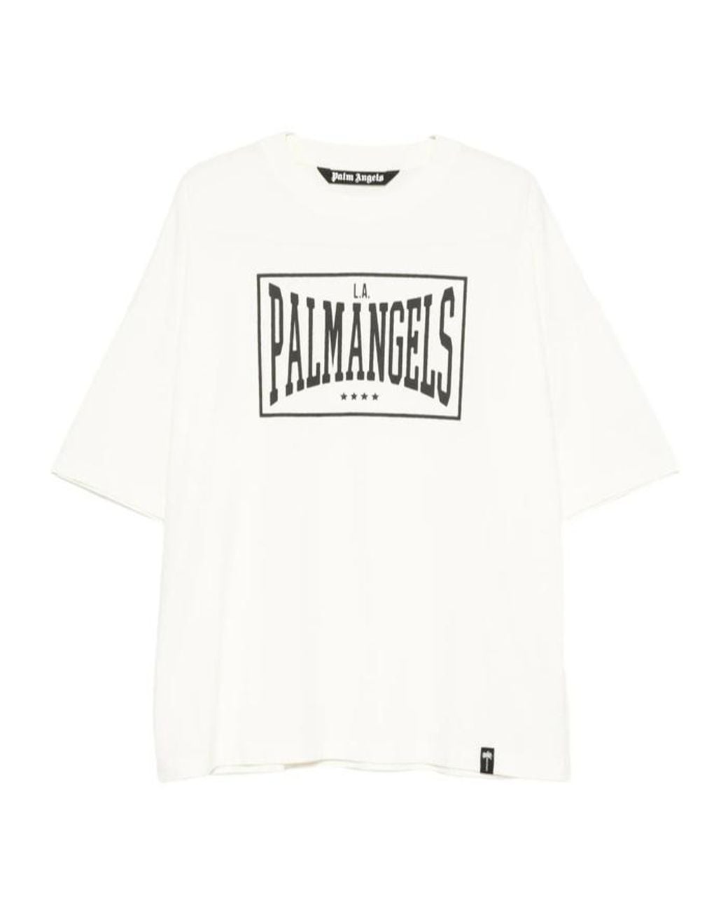 Palm Angels White Logo Loose Tee for men
