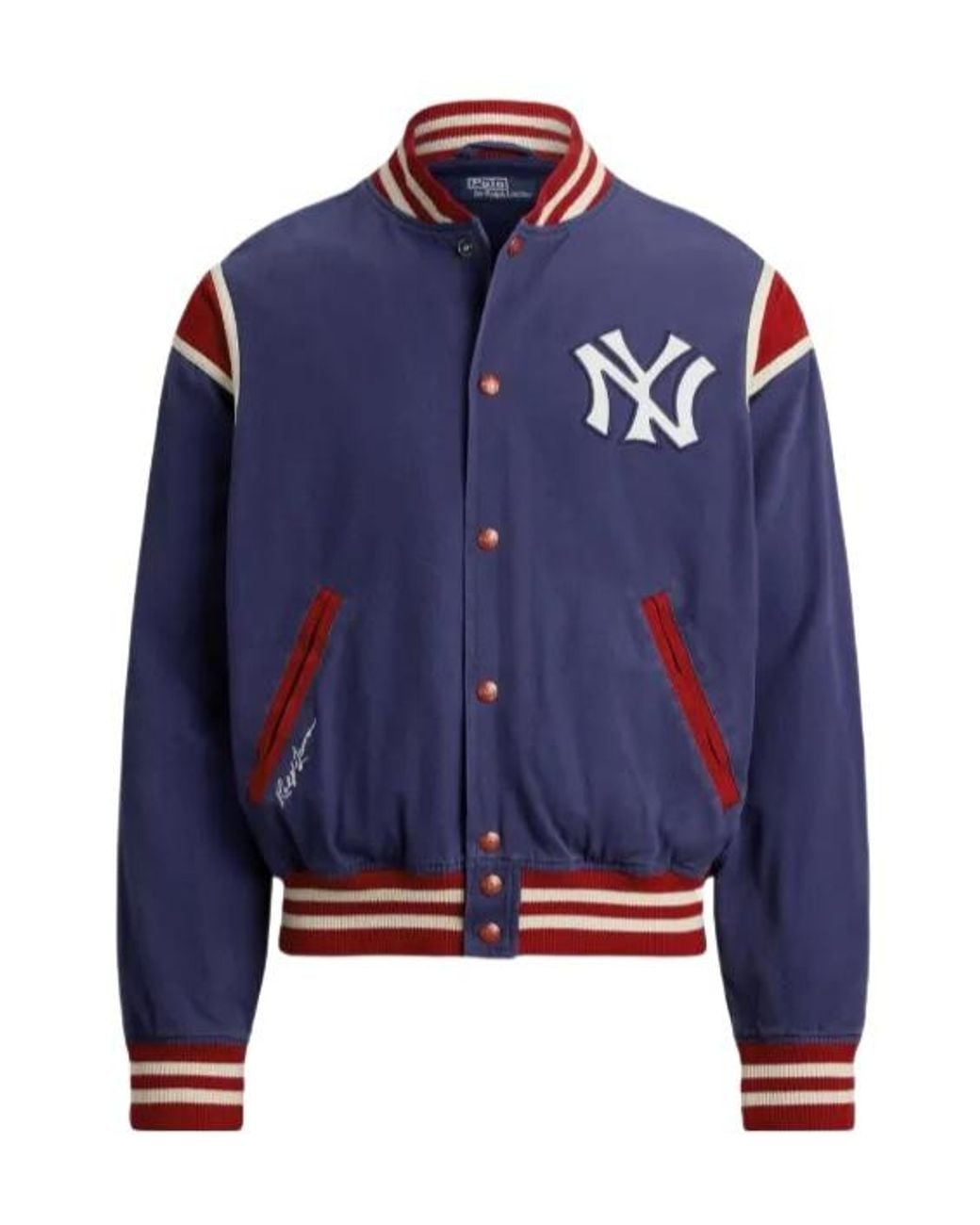 Polo Ralph Lauren Blue X Ny Yankees Snap-Button Bomber Jacket for men