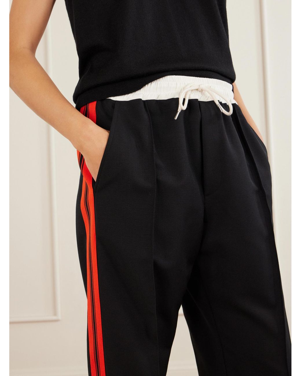 Wales Bonner Black Loose Striped Trousers