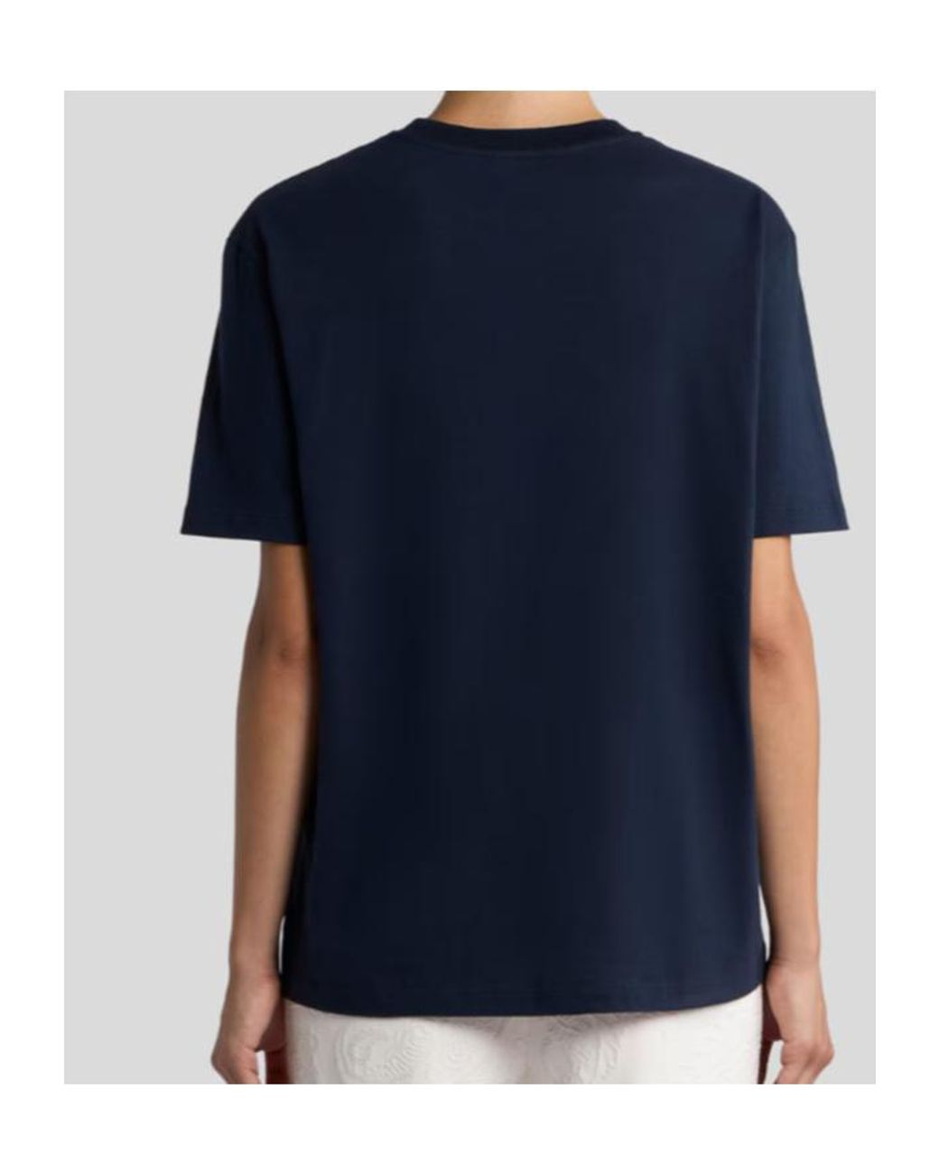 Etro Blue Pegaso Embroidered Short-Sleeved T-Shirt