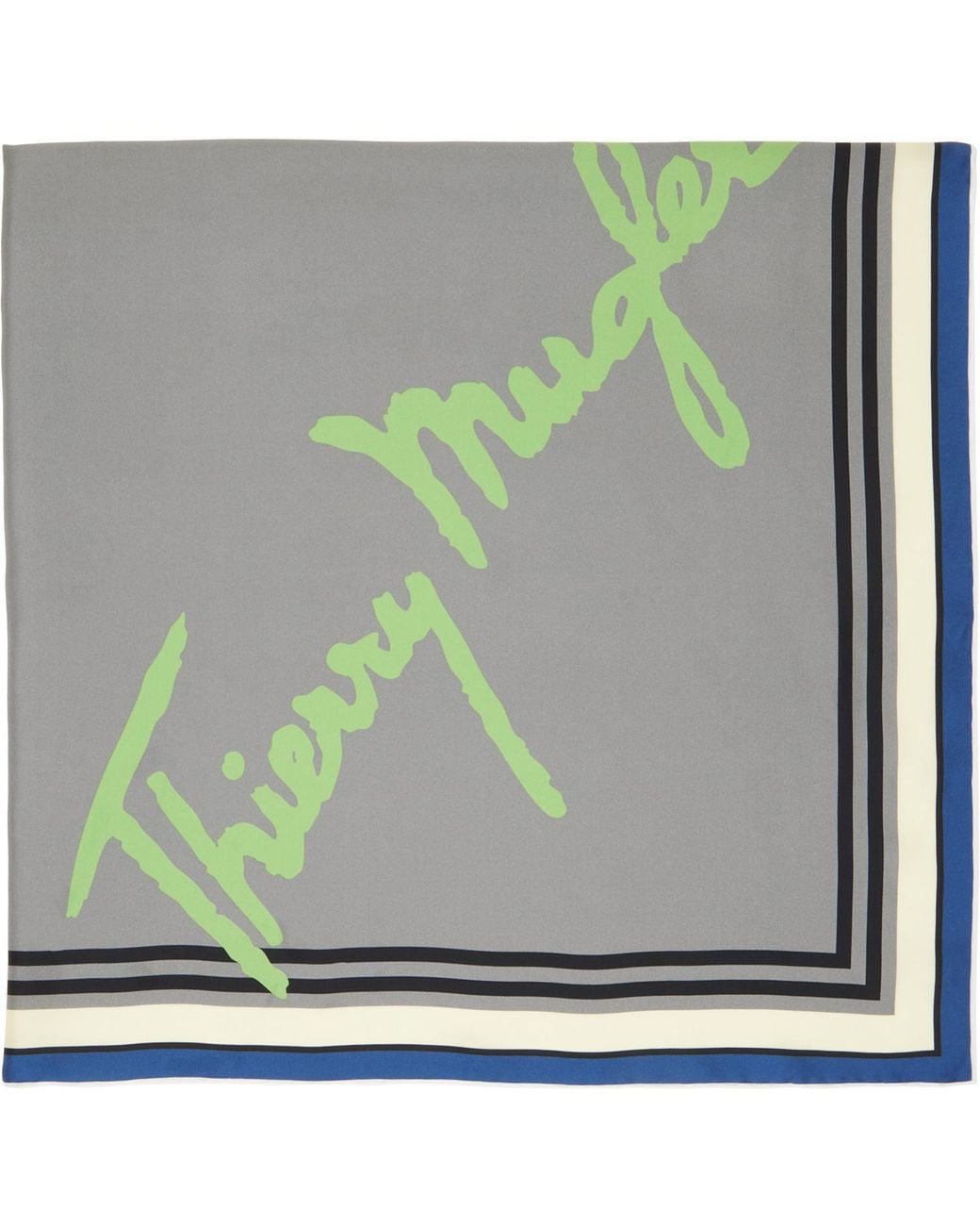 Mugler Green Square Silk Scarf