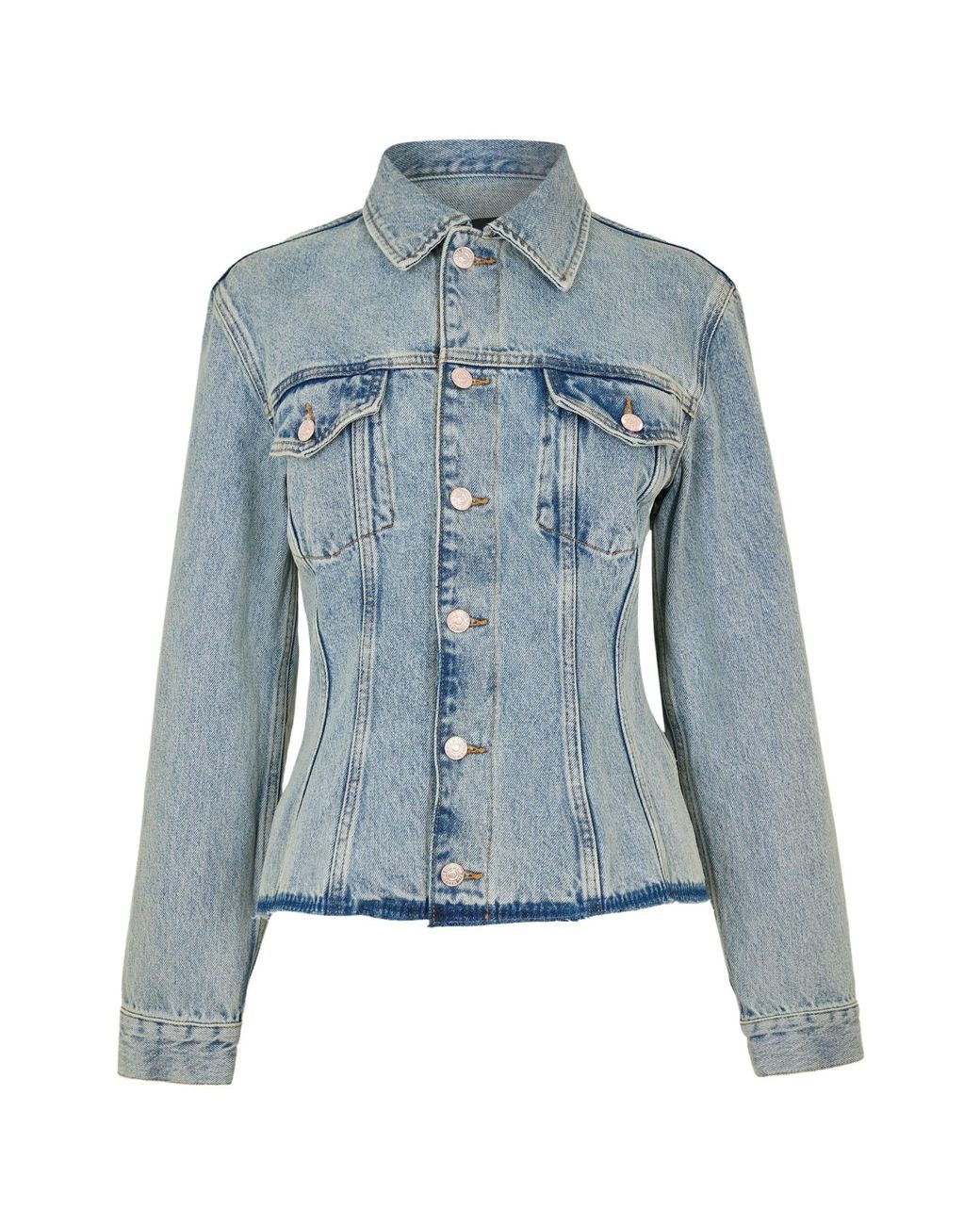 7 For All Mankind Blue Button-Front Denim Jacket