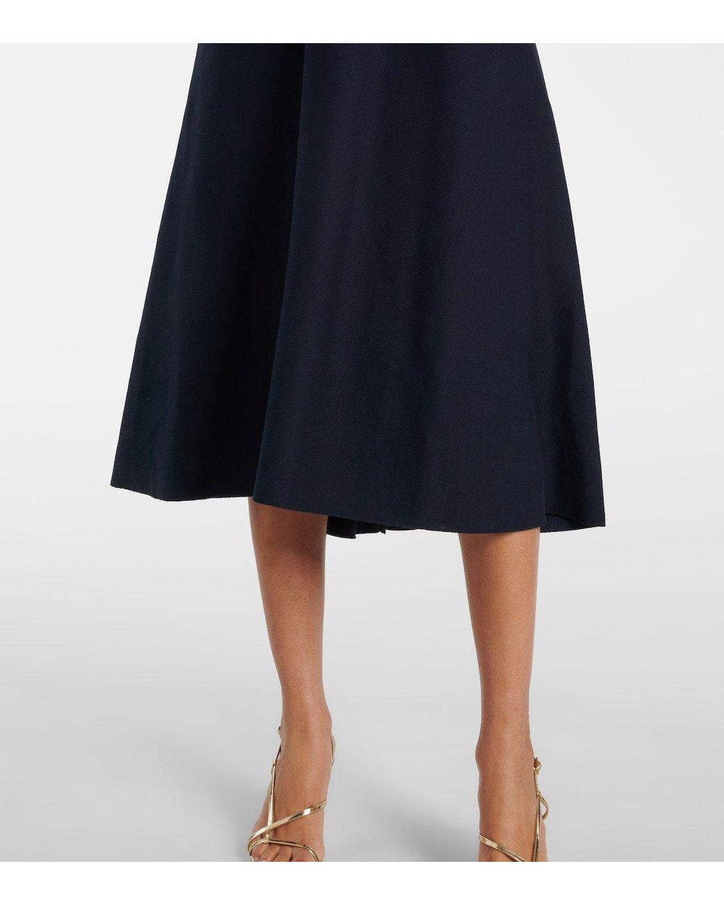 Dorothee Schumacher Blue Rib Romance Cotton-Blend Midi Dress