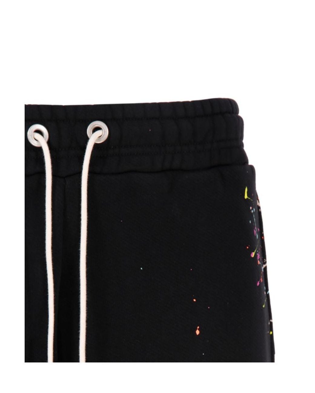 Palm Angels Black Painted Logo Print Track Trousers for men