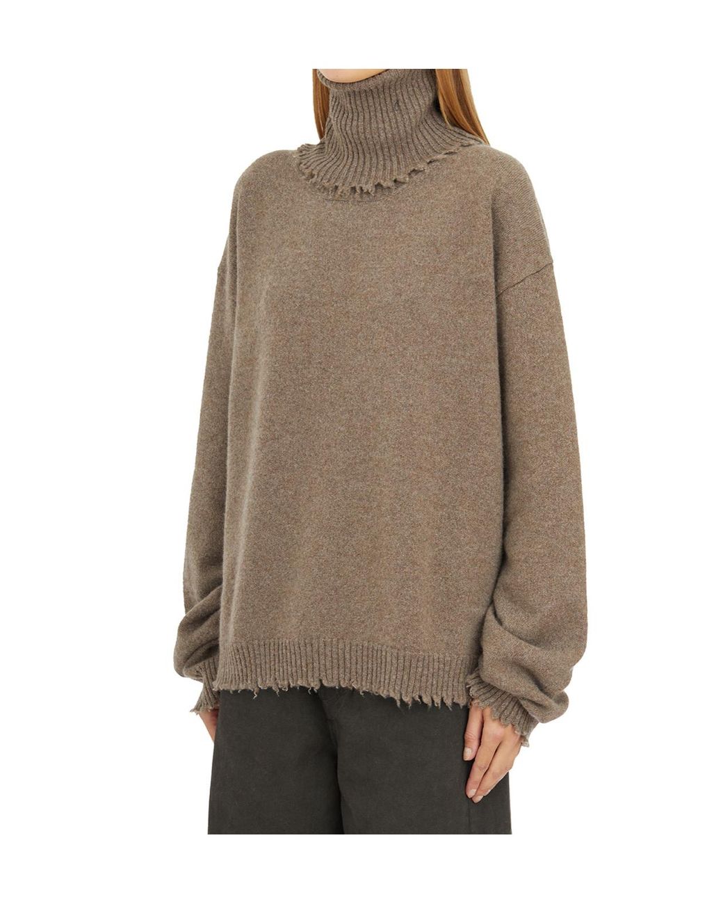 Uma Wang Brown High-Necked Cashmere Sweater