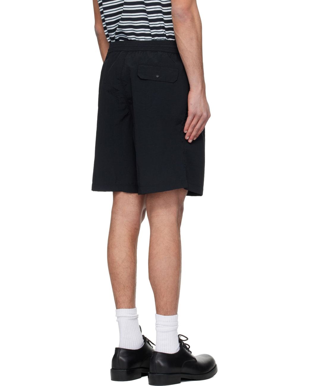 A.P.C. Black Back-Pocket Swim Shorts for men