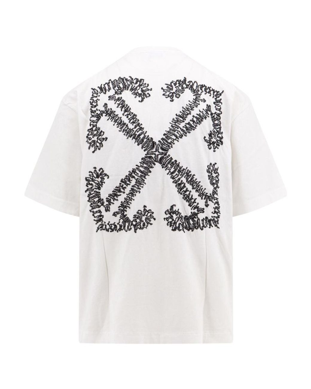 Off-White c/o Virgil Abloh White Logo Detailed Crewneck T-Shirt for men