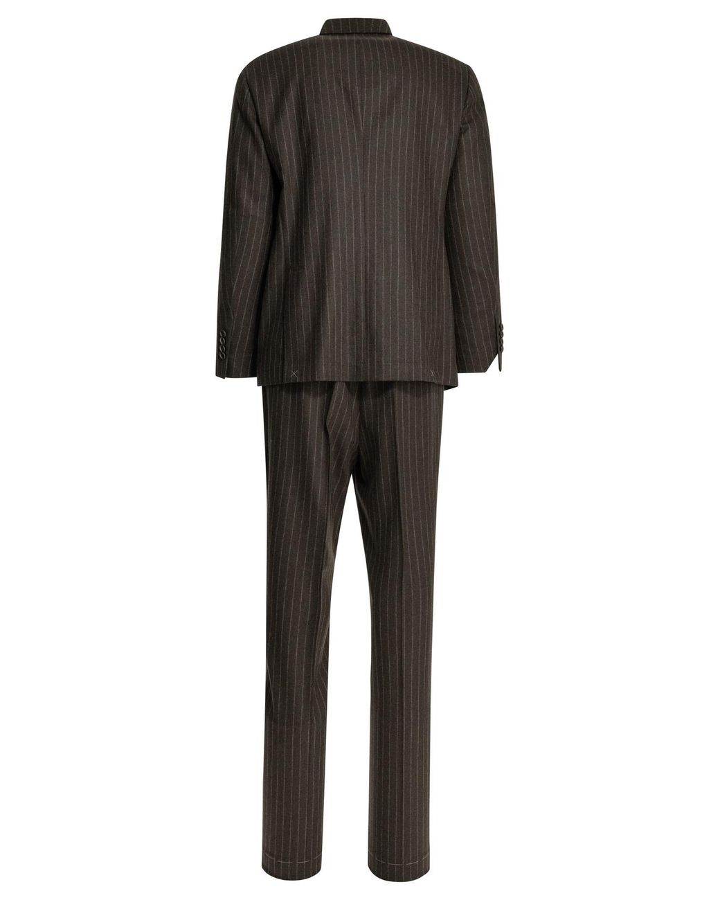 Brunello Cucinelli Black Pinstripe Single-Breasted Suit for men