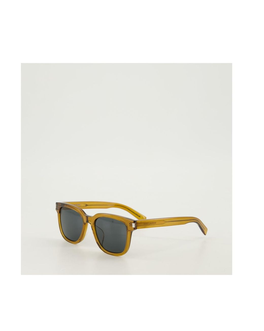 Saint Laurent Yellow Eyewear Square Frame Sunglasses for men