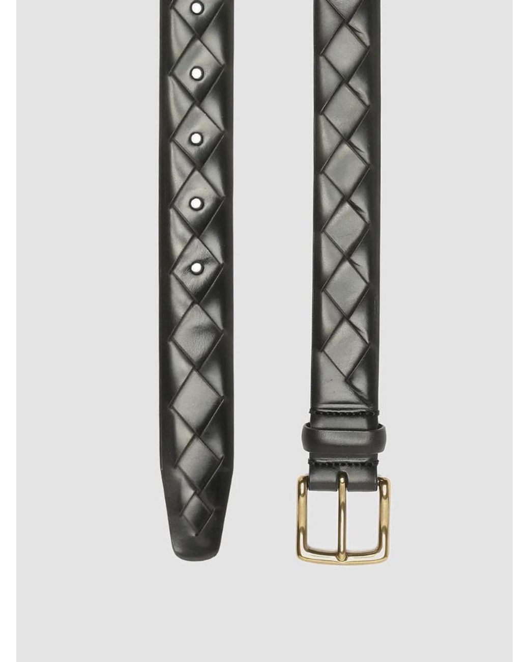 Officine Creative White Woven Leather Belt for men