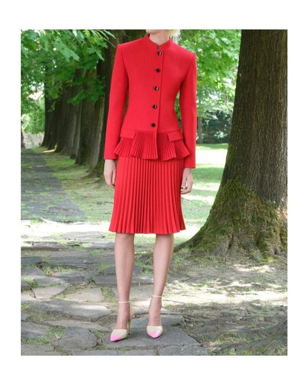 Valentino Red Wool Crepe Jacket