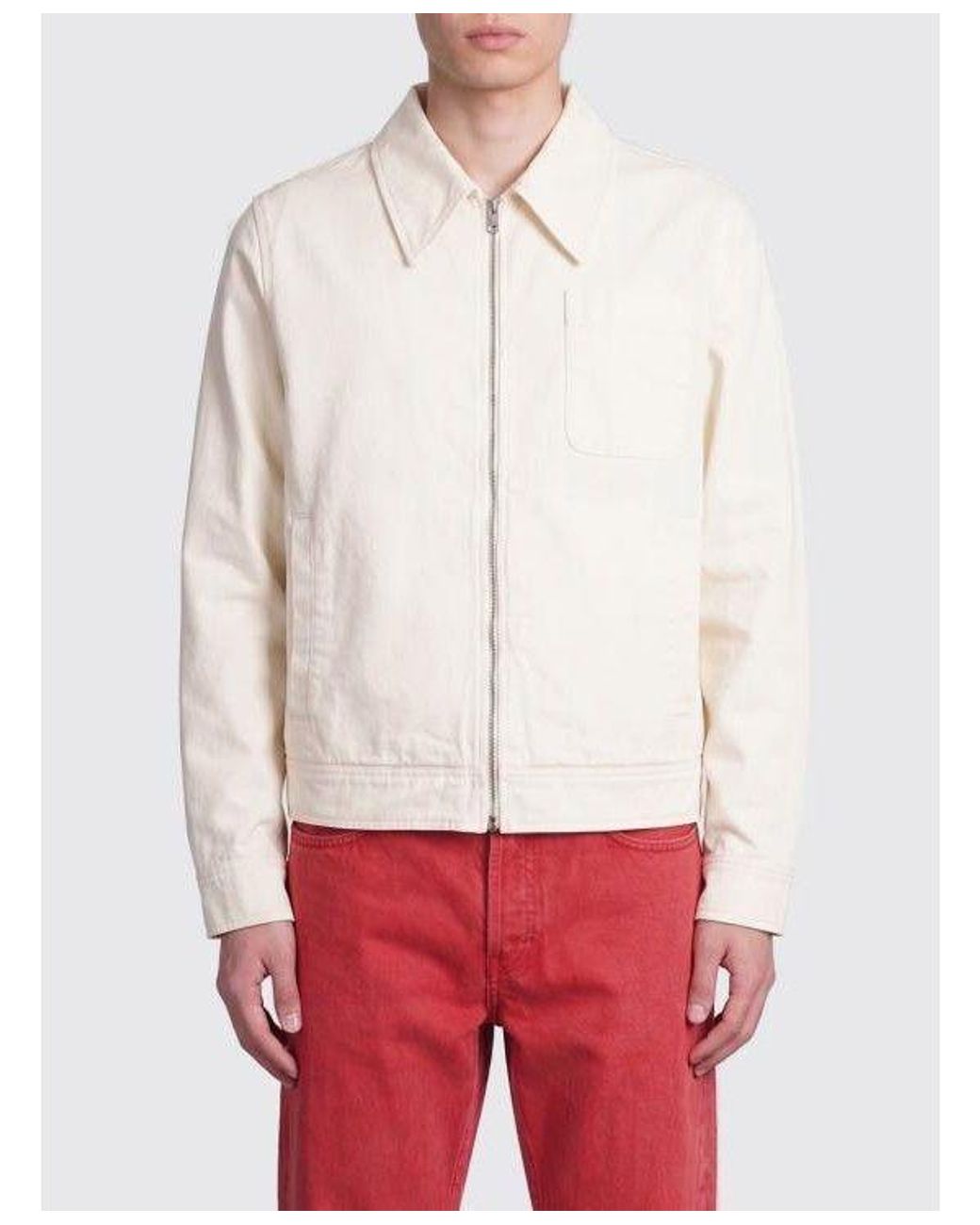 AMI White Ami Ami De Coeur Zip-Up Jacket for men