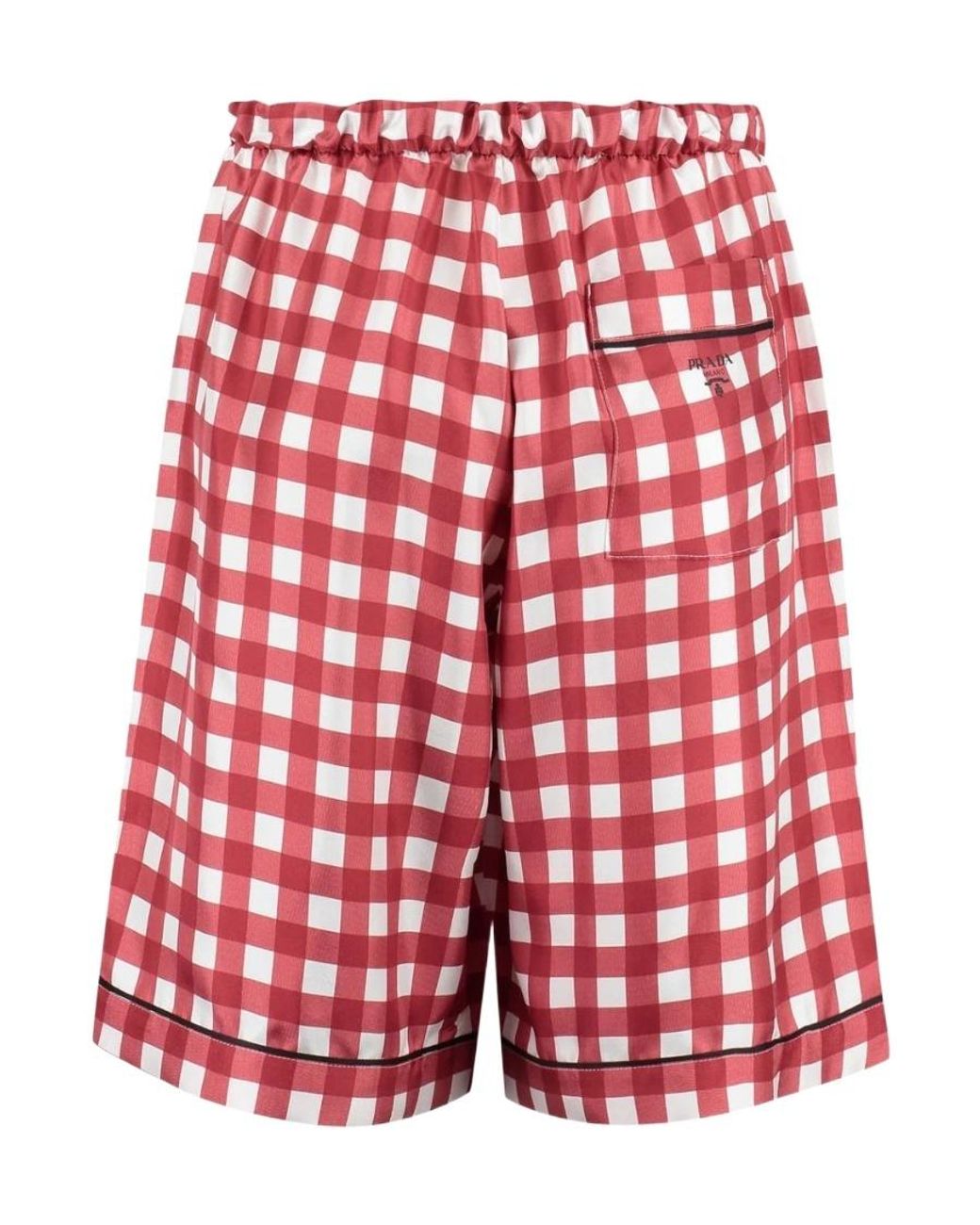 Prada Red Plaid Shorts