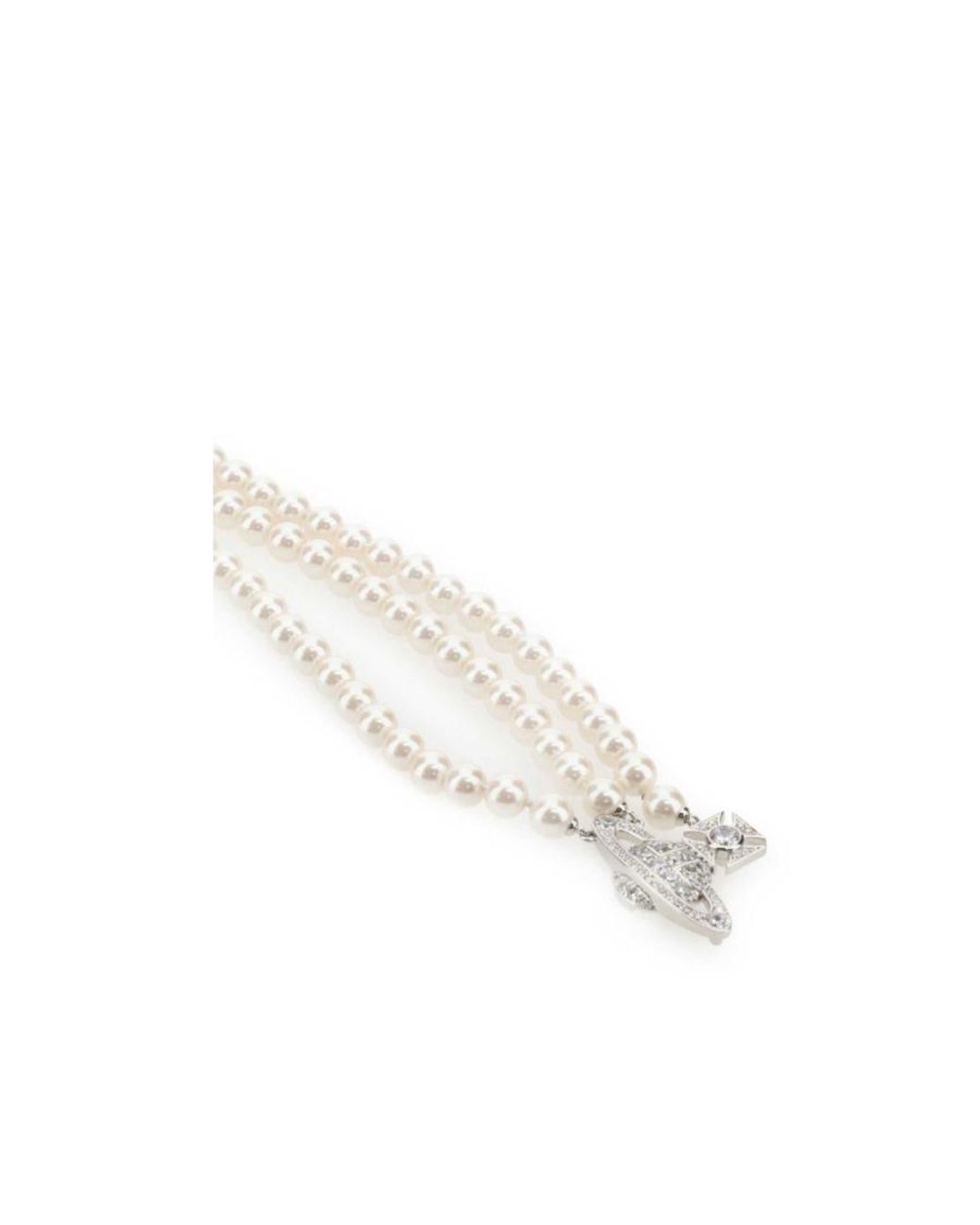 Vivienne Westwood White Orb-Detailed Embellished Pearl Necklace
