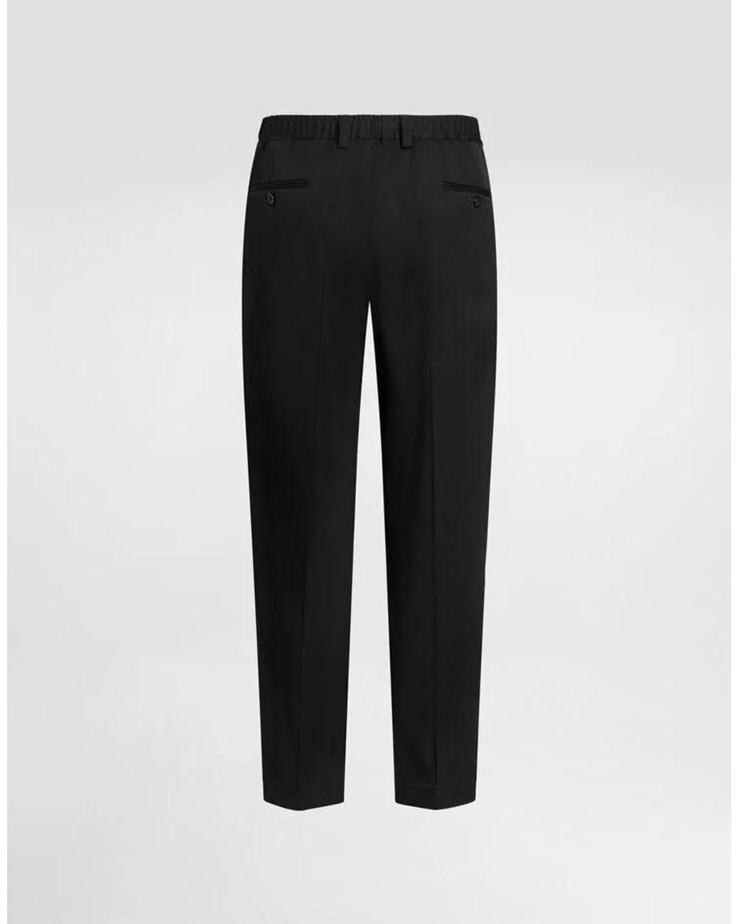 Dolce & Gabbana Black Pressed Crease Tailored Pants for men