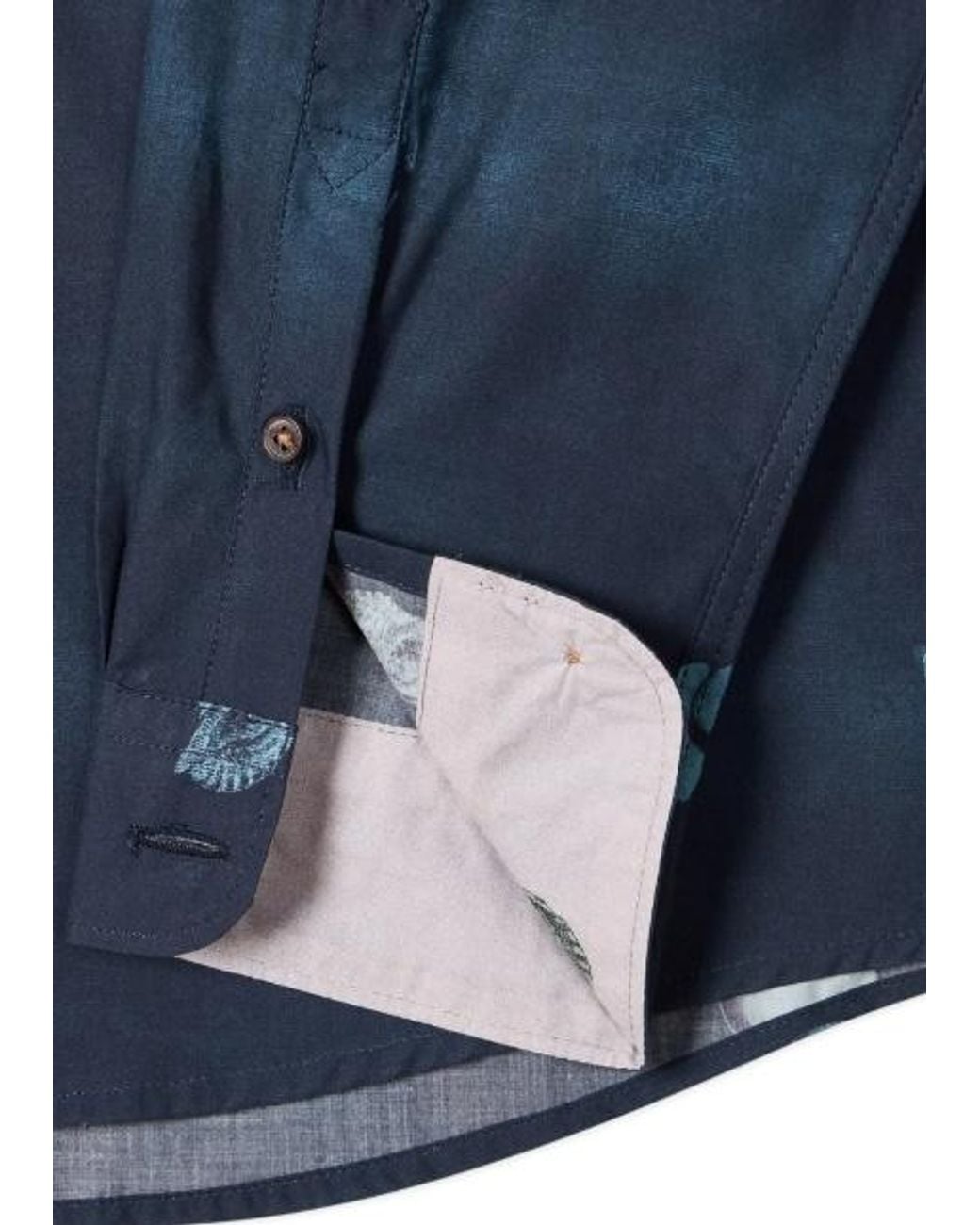 Paul Smith Blue Sunbleached Snaps Poplin Shirt for men