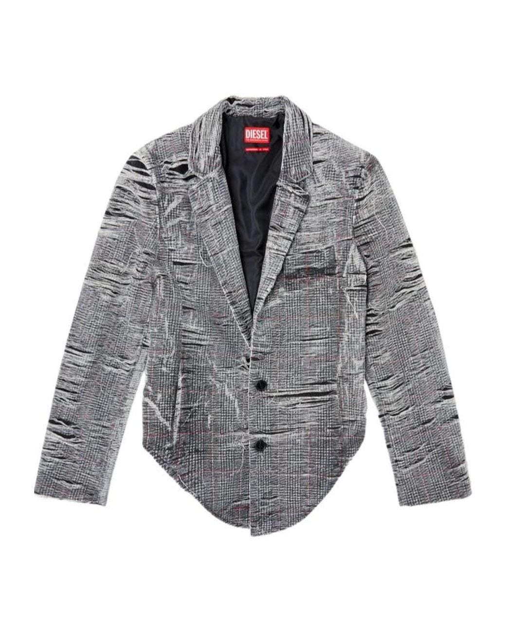 DIESEL Gray De-Phonix-Fsg Distressed Blazer