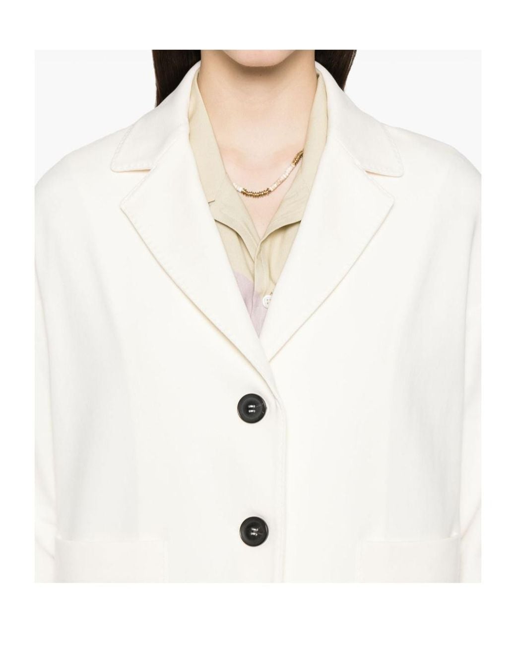 Circolo 1901 White Boxy Two-Button Blazer