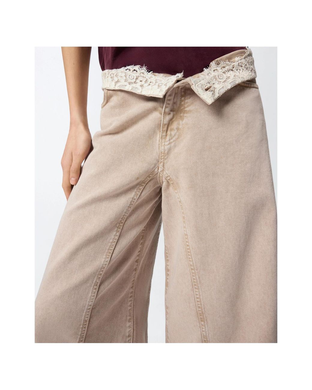 Pinko Natural Winona Wide Leg Jeans