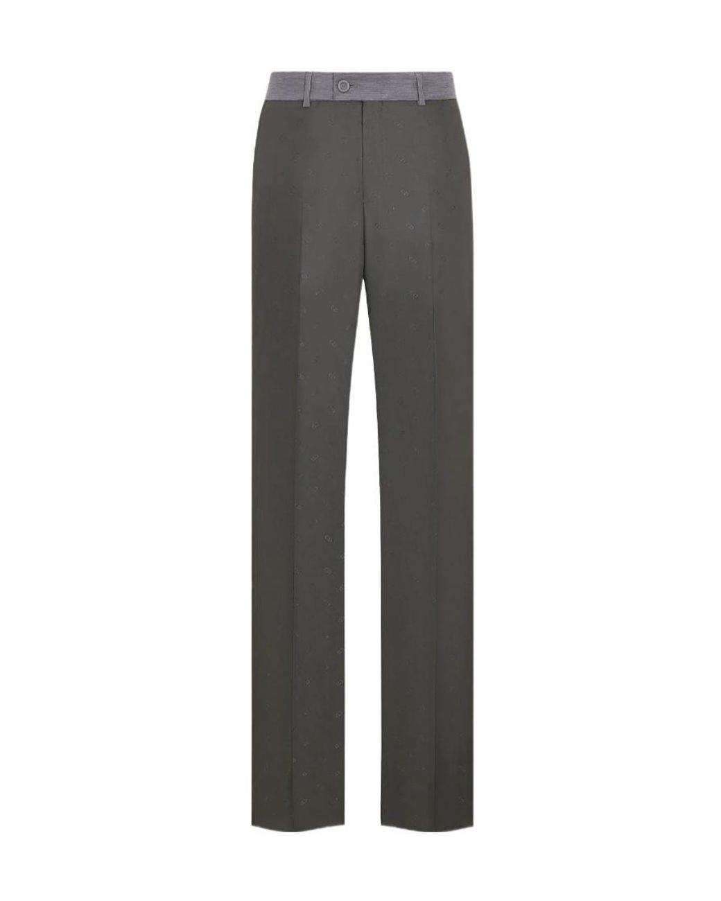 Dior Gray Homme Button Detailed Straight Leg Pants for men